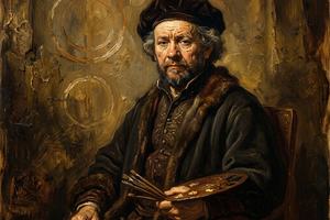 Rembrandt van Rijn - Self-Portrait with Two Circles